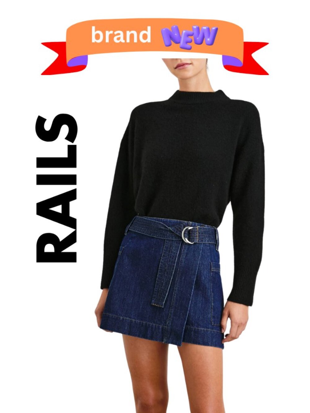 Rails Raw Denim Deanna Skirt Size Medium New w/Tags